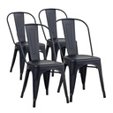 SILLA METALICA COLOR NEGRO TOLIX COMBO X 4u.