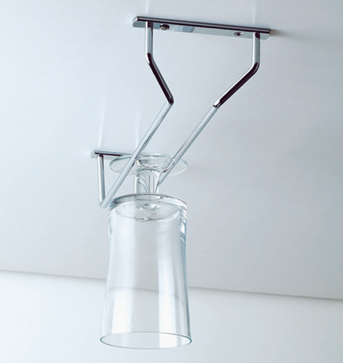 SOPORTE DE COPAS SIMPLE SUPERIOR ACERO CROMADO