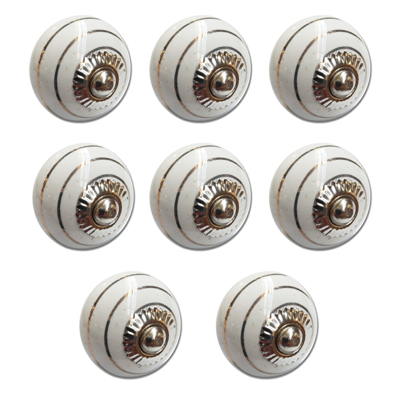 TIRADOR CERAMICO VINTAGE REDONDO C/CIRCULOS PACK X 8u.