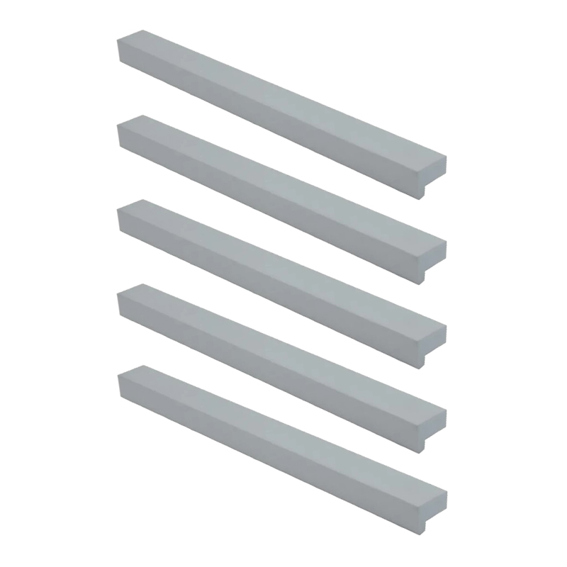 TIRADOR DE ALUMINIO 001 "L" 64mm ENTRE TORNILLOS PACK x5u.