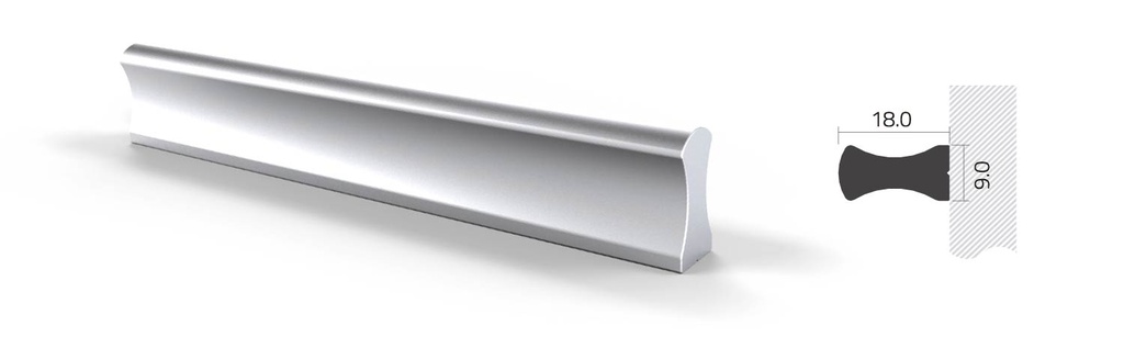 TIRADOR DE ALUMINIO INFINIT IN180 180mm