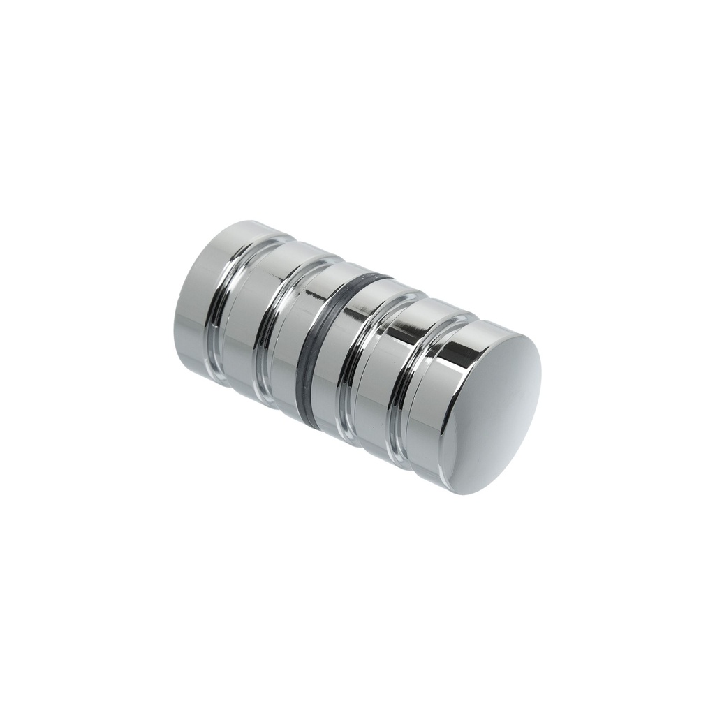 TIRADOR P/ VIDRIO MOD CILINDRICO C/ RANURA JUEGO CROMO