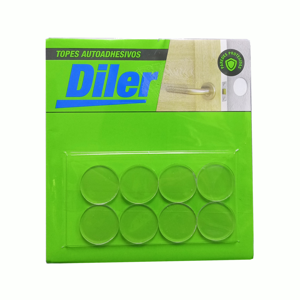 TOPE AUTOAD. CIRCULAR TRANSPARENTE MEDIANO - BLISTER x 8