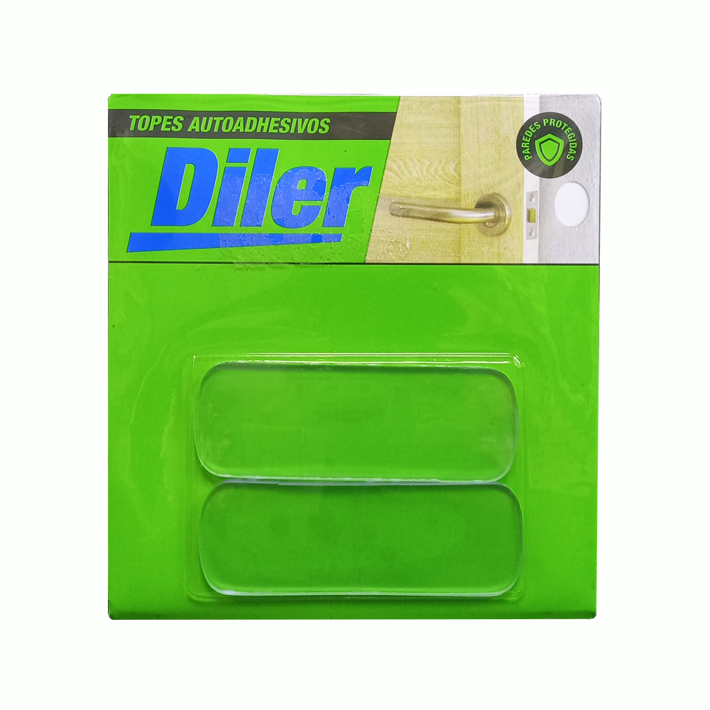 TOPE AUTOAD. RECTANG. TRANSPARENTE - BLISTER x 2