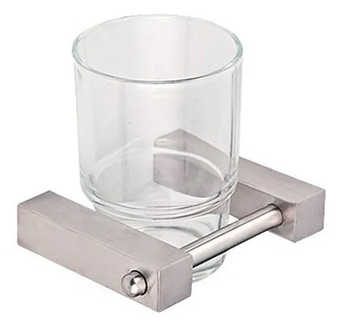 VASO VIDRIO BASE CUADRADA AC INOX