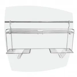 ESCURREPLATOS DOBLE PARA BARRAL CROMADO x1u. 