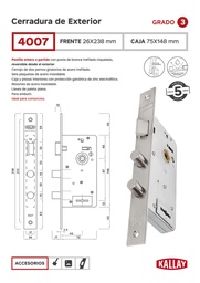 4007 KALLAY CERRADURA REFORZADA DOBLE PERNO FTE. INOX