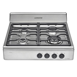 ANAFE A GAS 4 HORNALLAS INOX. DOBLE CORONA ALTA EFIC. x1u.