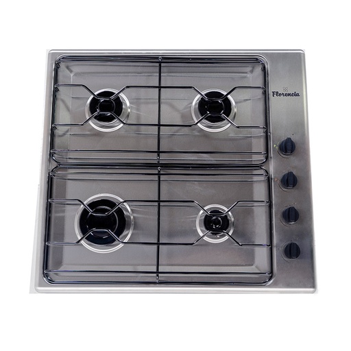 [MA.FLOR6738I] ANAFE A GAS CUATRO HORNALLAS DURPOX ACERO INOXIDABLE LINEA ECO
