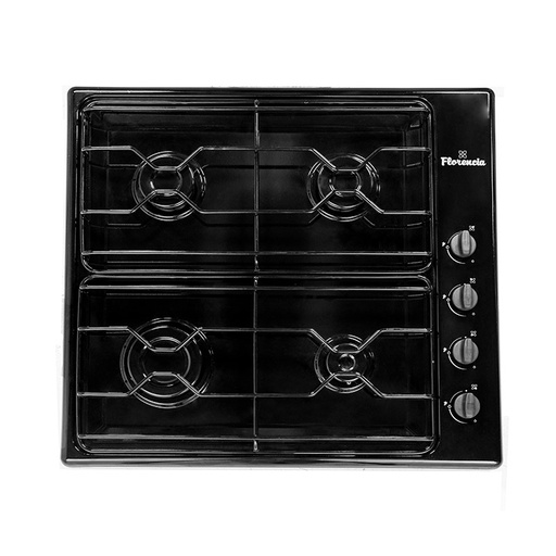 [MA.FLOR6737N] ANAFE A GAS CUATRO HORNALLAS DURPOX NEGRO LINEA ECO