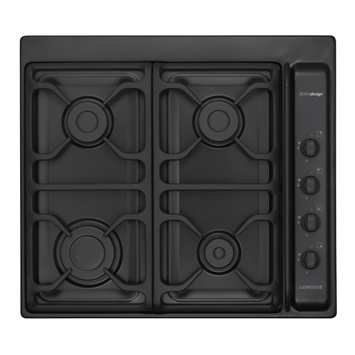 [LO.A6600GF] ANAFE A GAS CUATRO HORNALLAS GRAFITO ENCAST. REJ. FUND. x1u.