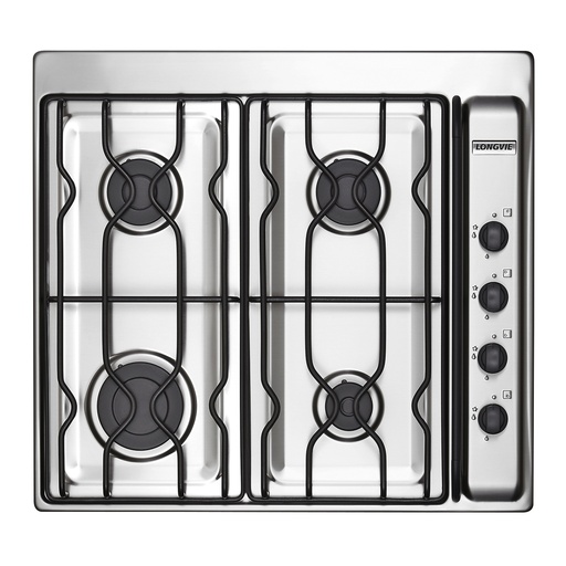 [LO.A2600XF] ANAFE A GAS CUATRO HORNALLAS INOX. ENCAST. LINEA ECO x1u.