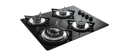 [IS.22-4] ANAFE SPEZIA 4 HORNALLAS A GAS VIDRIO NEGRO  x1u.