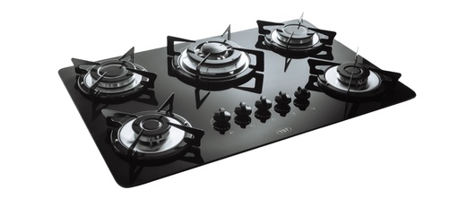 [IS.22-5] ANAFE SPEZIA 5 HORNALLAS A GAS VIDRIO NEGRO  x1u.