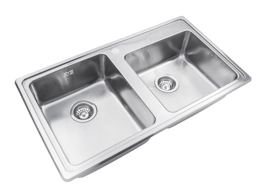 [JH.P30Q085A] BACHA DOBLE QUADRA Q085A CON ANTIRREBALSE