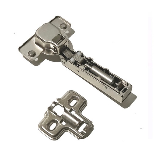 [ML.418] BISAGRA CAZO 35mm CODO 0 CIERRE SUAVE + PLACA DE MONTAJE