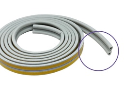 BURLETE AUTOADHESIVO MODELO "P" GOMA 5,2 mts GRIS