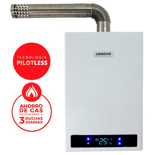 [LO.CPF18-N] CALEFON A GAS PILOTLESS 18LTS SIN LLAMA PILOTO E.E DISPLAY