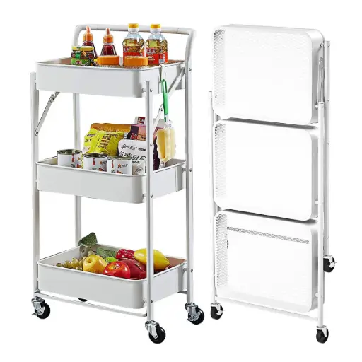 [DK.CARPLEG-BL] CARRO ORGANIZADOR PLEGABLE HIERRO BLANCO DANNOK