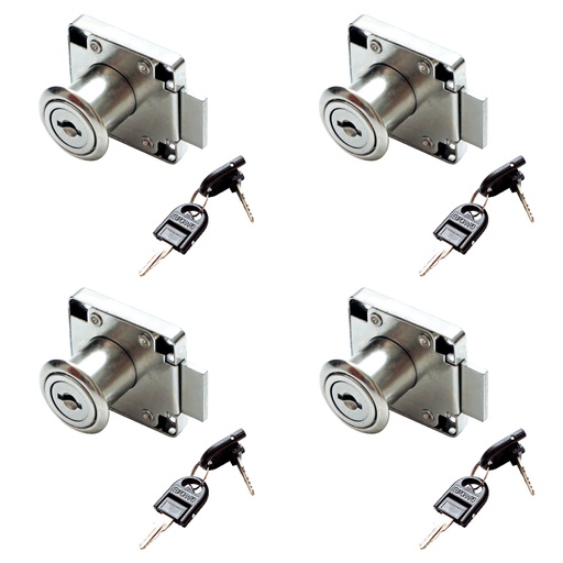 [ML.615] CERRADURA DE CAJON D19 138-22C NIQUEL PACK X 4u.