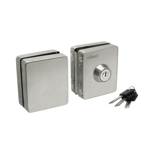 [BR.B-258] CERROJO DE PERNO (VIDRIO-VIDRIO)  (LLAVE-PERILLA) x1u.