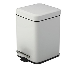 CESTO PEDAL BLANCO CUADRADO 6LTS