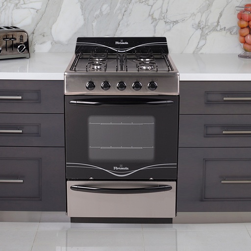 [MA.FLOR5518F-] COCINA ACERO INOXIDABLE 4 HORNALLAS LINEA ECO