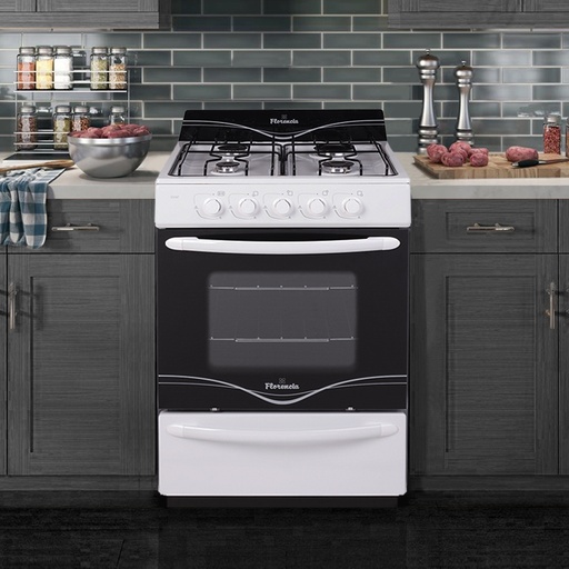 [MA.FLOR5516F-] COCINA ENZOLADO DURPOX BLANCA 4 HORNALLAS LINEA ECO