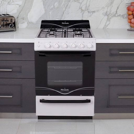 [MA.FLOR5536F-] COCINA ENZOLADO DURPOX BLANCA 4 HORNALLAS LINEA INTERMEDIA
