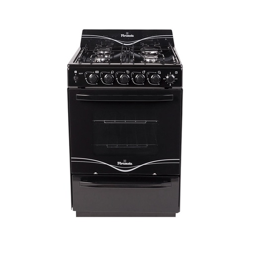[MA.FLOR5537F-] COCINA ENZOLADO DURPOX NEGRA 4 HORNALLAS LINEA INTERMEDIA