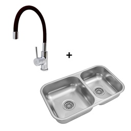 COMBO BACHA DOBLE JOHNSON RR63 + MONOCO. AQUALAF FLEX NEGRA