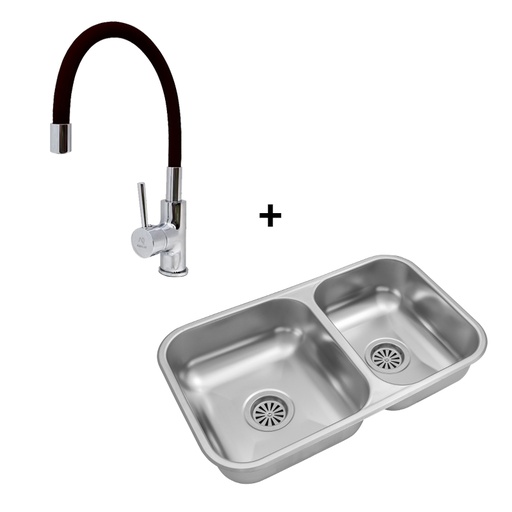 [ML.407] COMBO BACHA DOBLE JOHNSON RR63 + MONOCO. AQUALAF FLEX NEGRA