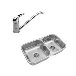 COMBO BACHA DOBLE JOHNSON RR63 + MONOCOMANDO HYDROS LINK 105411