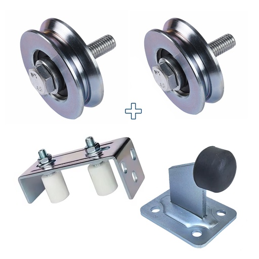[ML.790] COMBO RUEDA PORTON 50mm X2 + ESTABILIZADOR + TOPE DANNOK