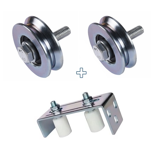 [ML.796] COMBO RUEDA PORTON 50mm X2 + ESTABILIZADOR DANNOK