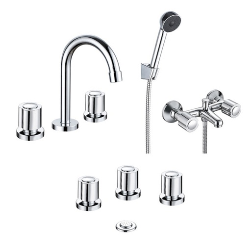 [PI.905211] CONVENC. VIVA CROMO SET DE BAÑO (LAVATORIO, BIDET Y DUCHA EXT.)