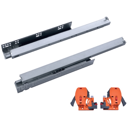 [EH.EHGOET3D500] CORREDERA OCULTA 30kg C. SUAVE REG 3D 500mm ZINC