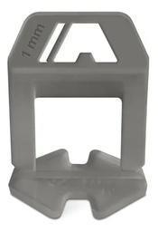 ESPACIADOR AUTONIVELANTE 1mm CLIP GRIS CON LOGO x 1u.