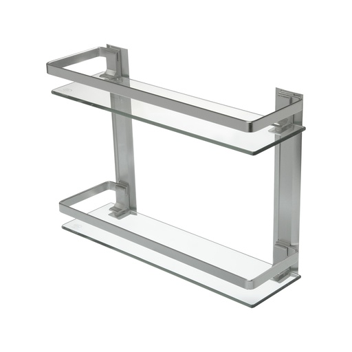 [BR.WC-323] ESTANTE DE VIDRIO DOBLE 385x125x275mm x1u.