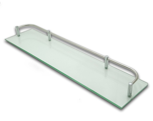 [BR.WC-322] ESTANTE VIDRIO SIMPLE CON BARANDA 480x115x35 mm x1u.