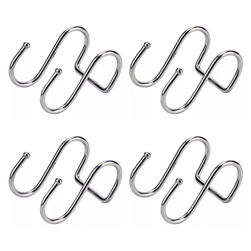 [ML.596] GANCHO DOBLE DE COLGAR ACERO CROMADO PACK X 4u.