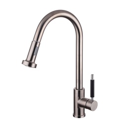 GRIFERIA COCINA GOURMET MESADA ACERO INOXIDABLE CON ROCIADOR