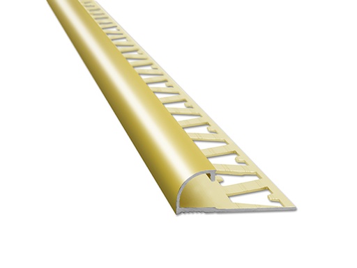 [AT.5380] GUARDACANTO BULLNOSE 10mm x 2.5m ALUMINIO ORO BRILLANTE