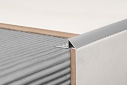 GUARDACANTO PRISMA 10mm x 2.5m ALUMINIO CROMO MATE