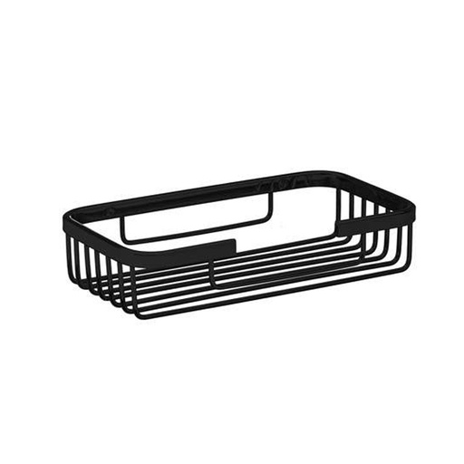 [BR.WC-308-N] JABONERA REJILLA RECTANGULAR NEGRO 130x105x30mm
