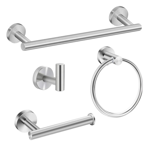 [DK.OL-9895SS] KIT 4 PIEZAS PARA BAÑO ACERO INOXIDABLE DANNOK