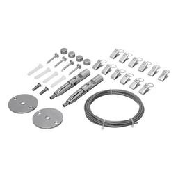 Kit Barral Tensor Cable De Acero Inoxidable Cortina Baño Plateado