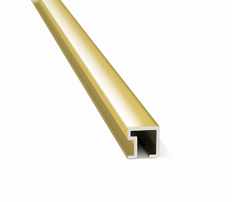 [AT.1430] LISTELLO CUADRADO 9mm x 2.45m ALUMINIO ORO BRILLANTE