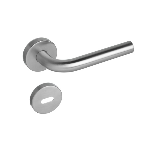 [BR.BRZ-1051] MANIJA ACERO INOXIDABLE MEDIA CURVA D/B CON ROSETA Y BOC x1u.