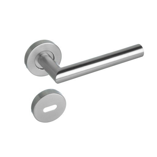 [BR.BRZ-1050] MANIJA RECTA ACERO INOXIDABLE D/B CON ROSETA Y BOC. x1u.